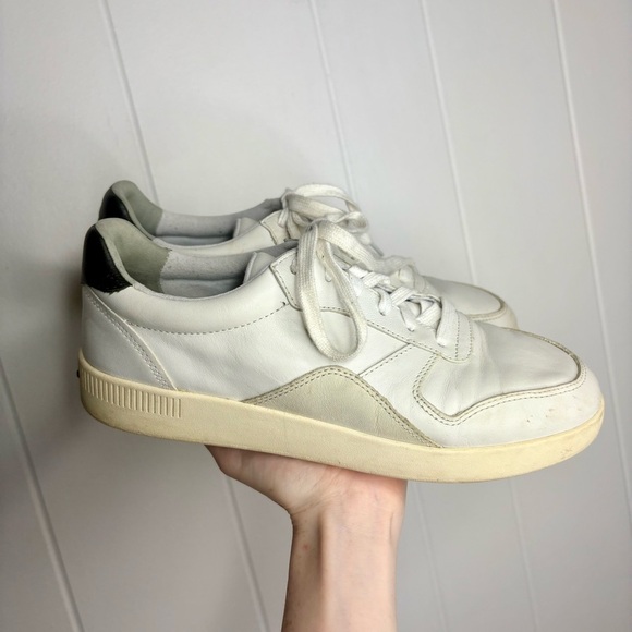 Everlane Court Sneakers White Black Leather Women’s Size 8 Casual Low Top Prep - Picture 2 of 7